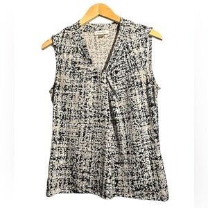 CALVIN KLEIN Sleeveless Print Twist Detail Blouse